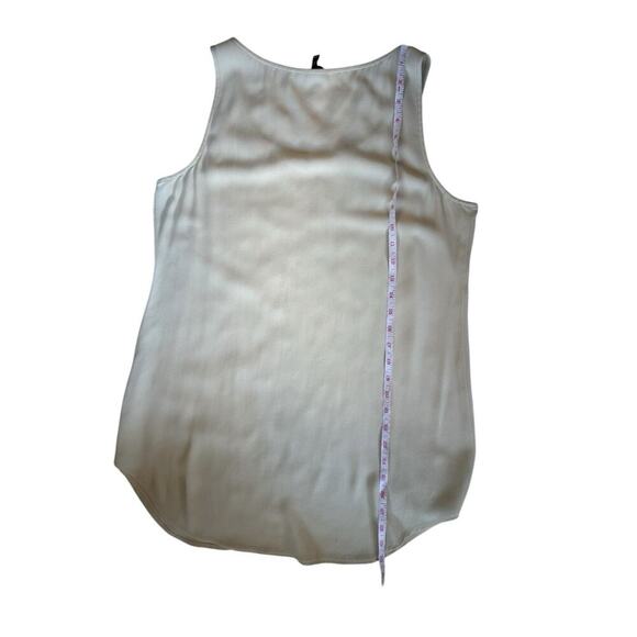 EILEEN FISHER Tank Medium 100% Silk Georgette Crepe Bone Scoop Neck Tunic Women - Picture 5 of 7